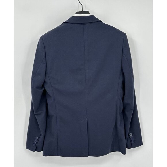01.ALGO jacket blazer sport coat knit stretch two button unlined navy blue M - Picture 6 of 10